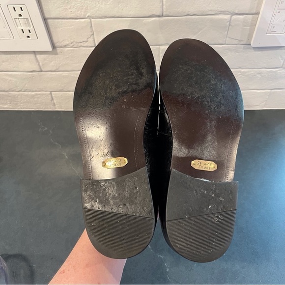 Stacy Adams sz 11 black snakeskin leather tassel loafers - Picture 14 of 16